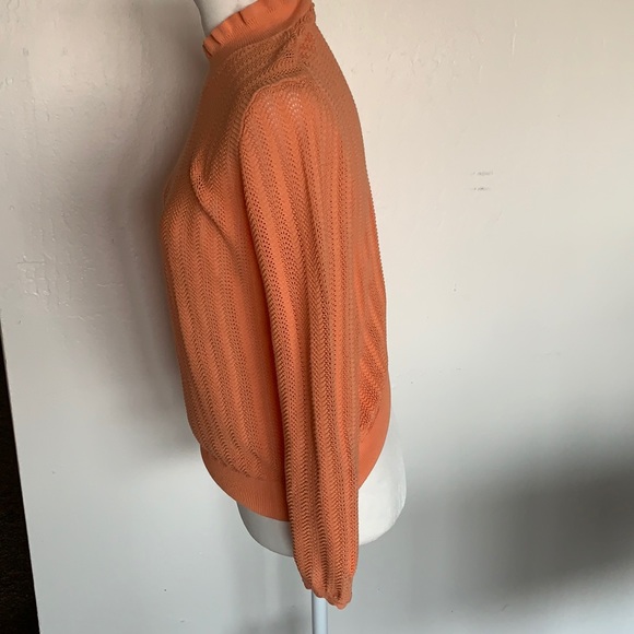 J CREW POINTELLE RUFFLE MOCK NECK SWEATER - Picture 4 of 7